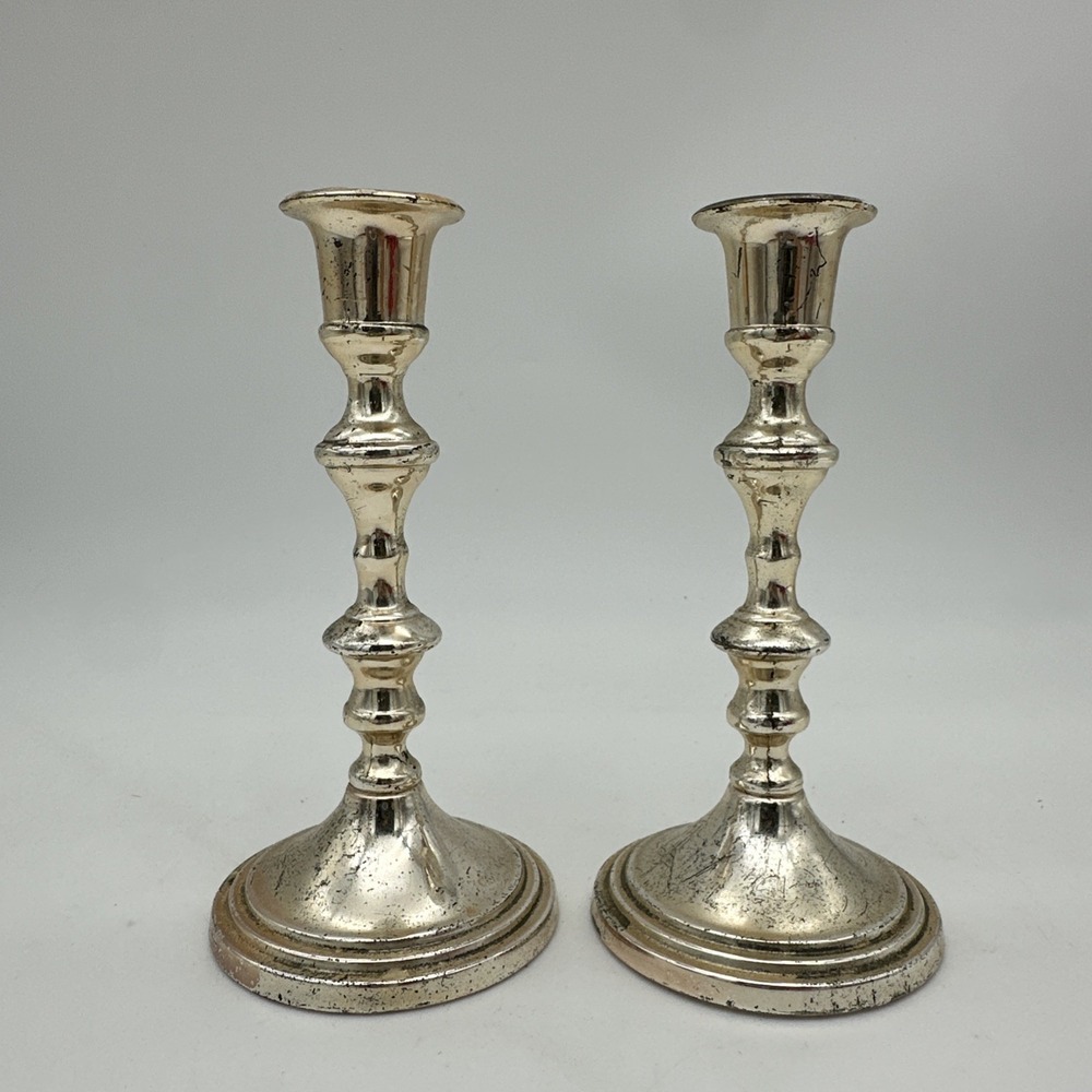 Antique Vintage 6" Tall Candlesticks Made England Decor Mantel